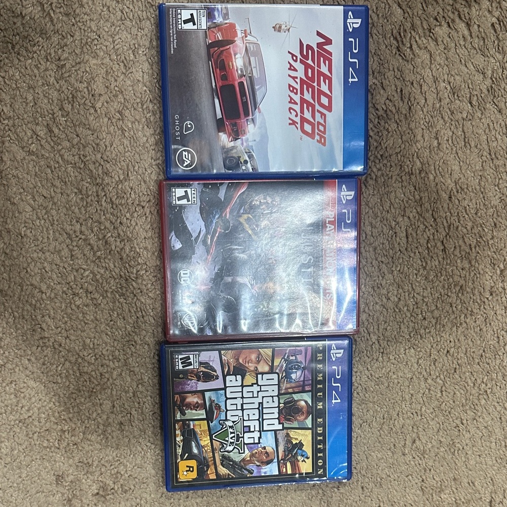 PS4 Game Bundle - Need for Speed, Injustice, GTA V